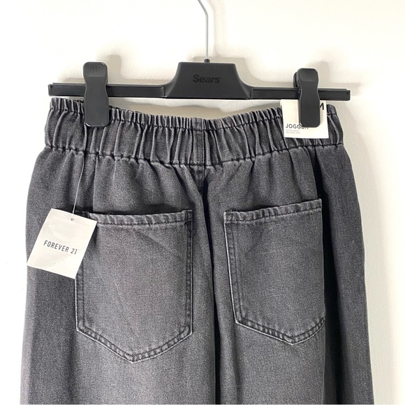 Forever 21 Black Denim Jogger NWT - Picture 5 of 7